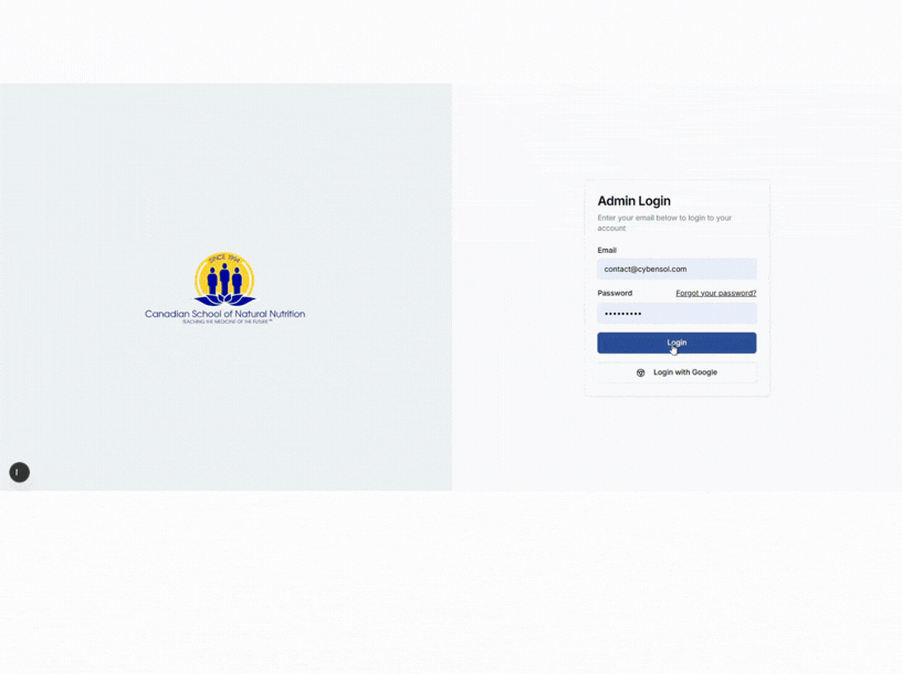 Laptop mockup of the institute management platform enrollment dashboard